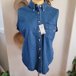 Wrangler 20X Sleeveless Denim Shirt SZ XL